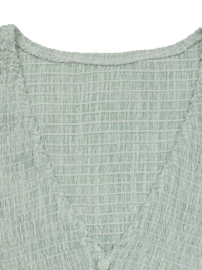 V-Neck Ruffled Cap Sleeve Dress - Tigbul's Variety Fashion Shop