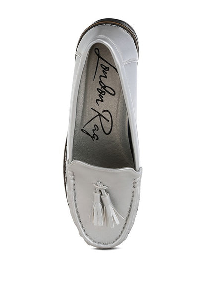 Larana Metallic Tassel Detail Loafers - Tigbul's Variety Fashion Shop