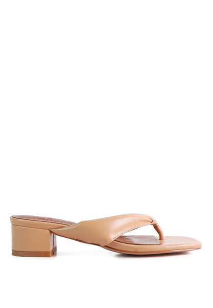 MEMESTAR Latte Tan Low Heel Thong Sandals - Tigbuls Variety Fashion