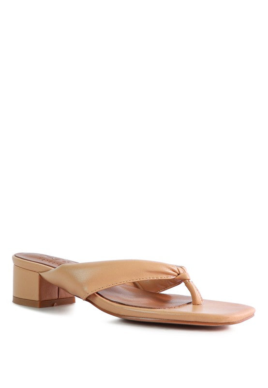 MEMESTAR Latte Tan Low Heel Thong Sandals - Tigbuls Variety Fashion