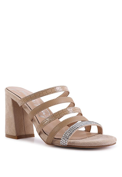 PEACHES MULTI STRAP DIAMANTE DETAIL SANDALS - Tigbuls Variety Fashion