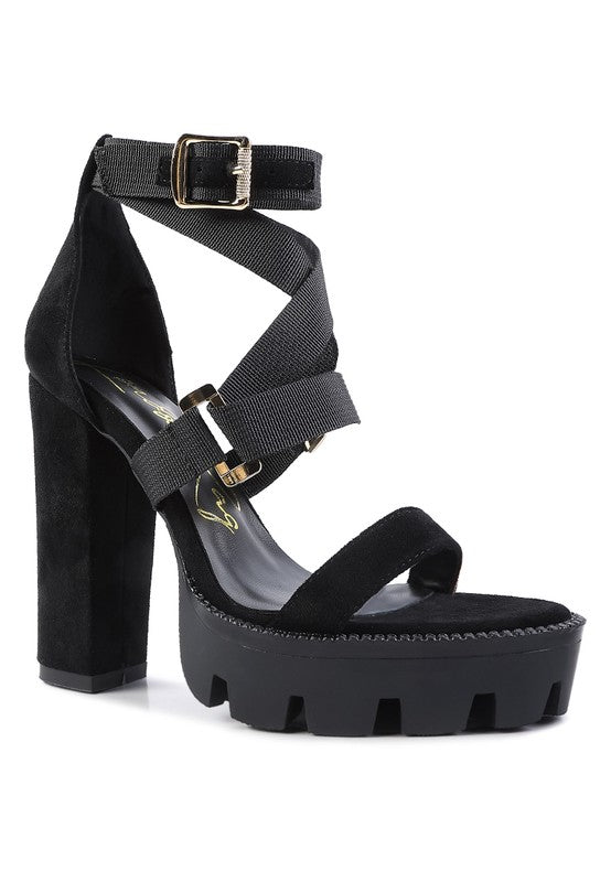 FRESH DAISY Harness Straps Platform High Heels - Tigbul's Variety Fashion Shop