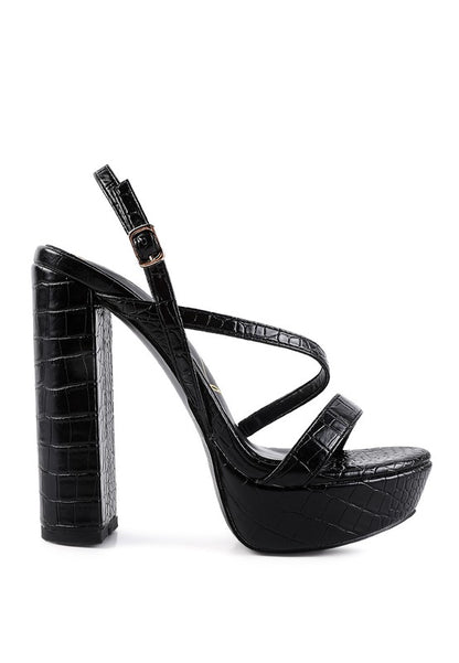 SLEGS Slingback Block High Heeled Sandals - Tigbuls Variety Fashion