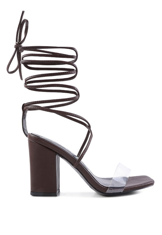 HIGH CULT STRAPPY TIE-UP BLOCK HEELS - Tigbuls Variety Fashion