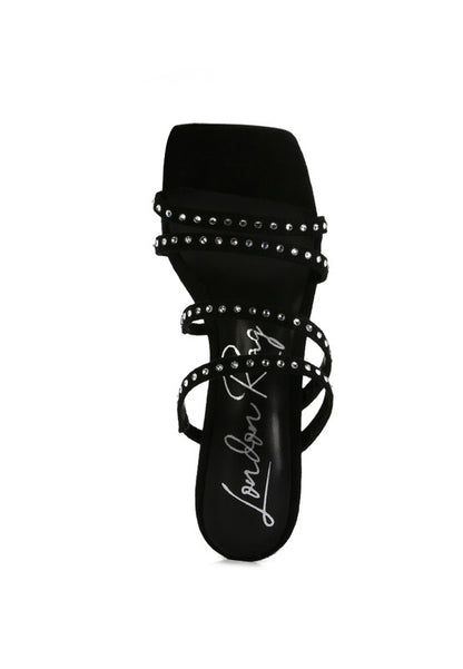 FACE ME STUDDED MID HEEL MULTI STRAP SANDALS - Tigbuls Variety Fashion