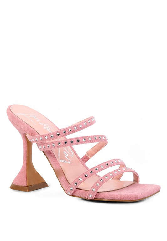 FACE ME STUDDED MID HEEL MULTI STRAP SANDALS - Tigbuls Variety Fashion