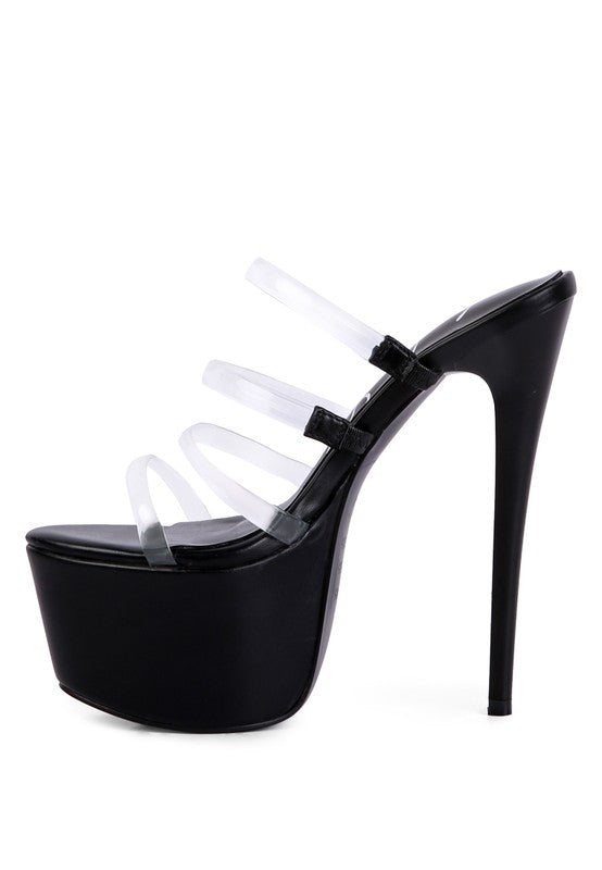 SHOTS UP ULTRA HIGH HEEL CLEAR STRAPS SANDALS - Tigbuls Variety Fashion