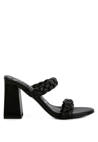 Braided Straps High Block Heel Sandals - Tigbul's Variety Fashion Shop
