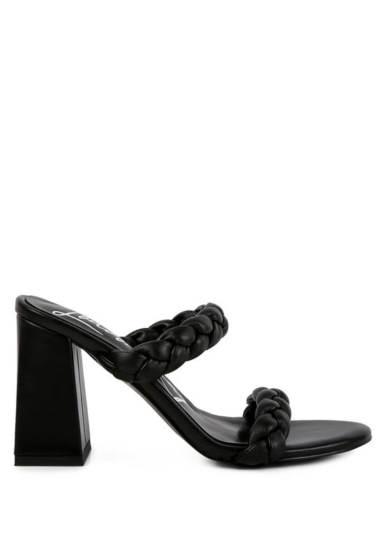 MI AMOR BRAIDED STRAP HIGH BLOCK HEELS - Tigbuls Variety Fashion