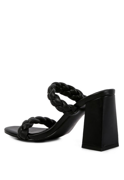 MI AMOR BRAIDED STRAP HIGH BLOCK HEELS - Tigbuls Variety Fashion