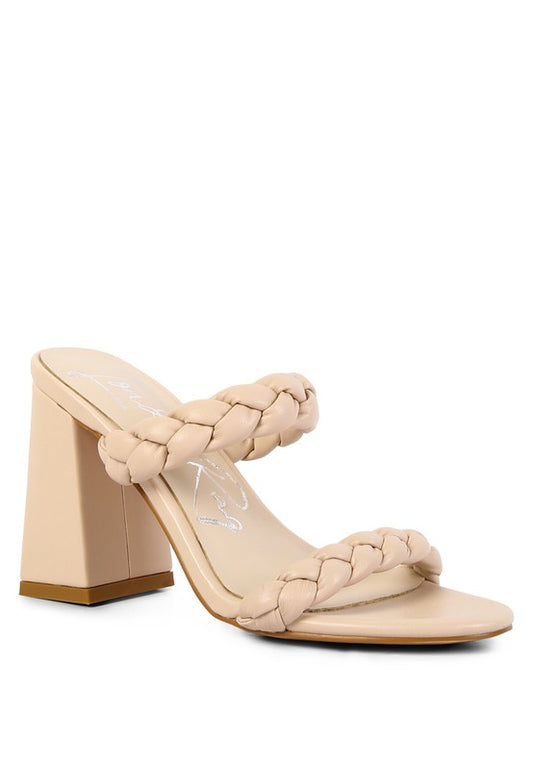 Braided Straps High Block Heel Sandals - Tigbul's Variety Fashion Shop