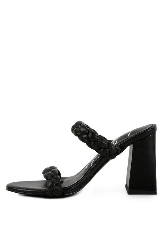 Braided Straps High Block Heel Sandals - Tigbul's Variety Fashion Shop
