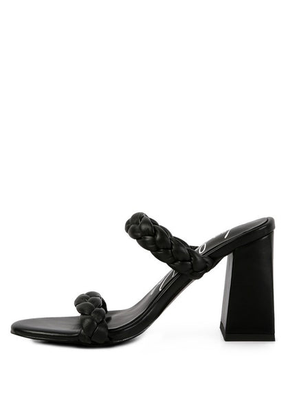 Braided Straps High Block Heel Sandals - Tigbul's Variety Fashion Shop