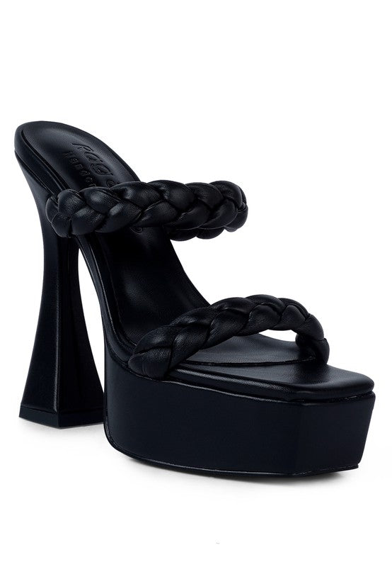 PIN-UP Braided High Heel Sandals - Tigbul's Variety Fashion Shop