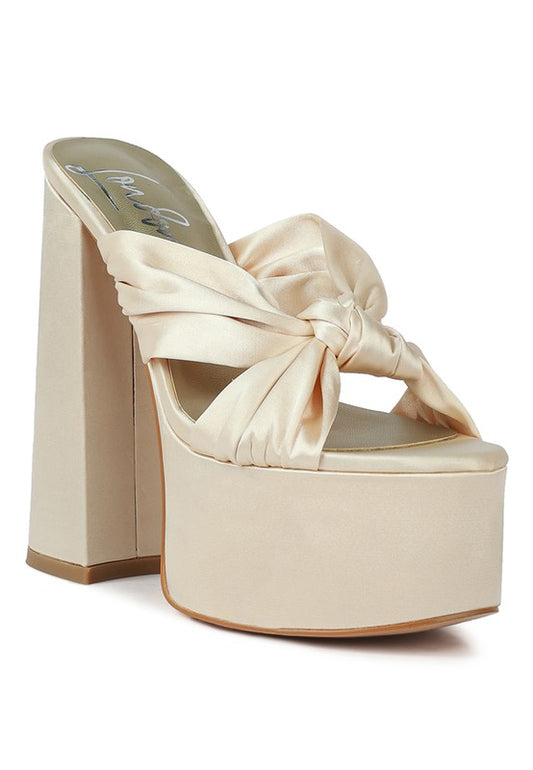 Strobing Knotted Chunky Platform Heels - Tigbul's Variety Fashion Shop