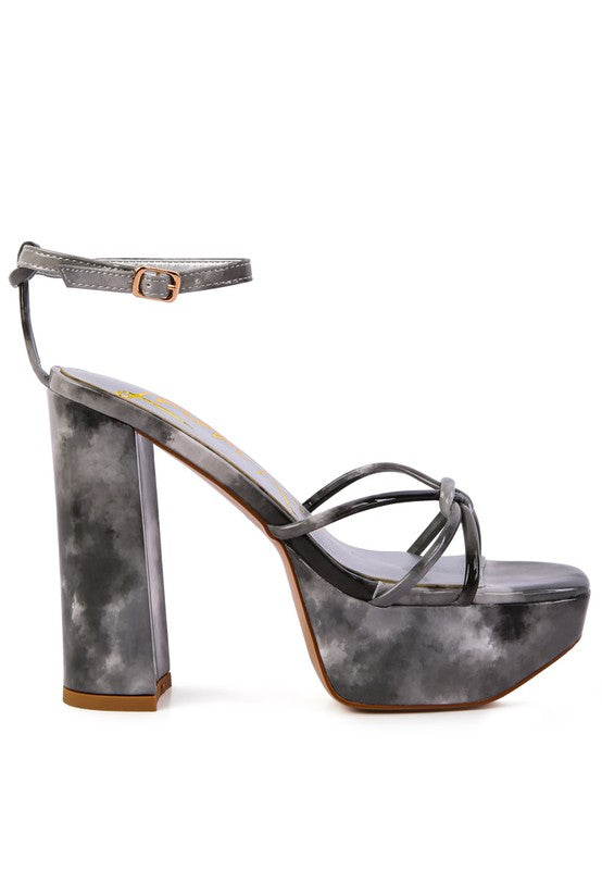 PRISMA TIE-DYE HIGH PLATFORM HEELED SANDALS - Tigbuls Variety Fashion