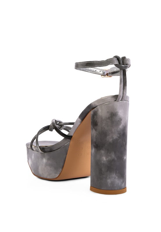 PRISMA TIE-DYE HIGH PLATFORM HEELED SANDALS - Tigbuls Variety Fashion