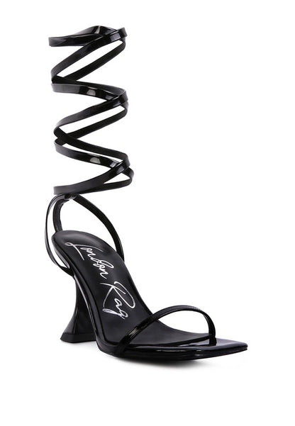 LEWK STRAPPY TIE UP SPOOL HEEL SANDALS - Tigbuls Variety Fashion