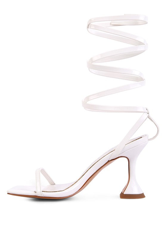 LEWK STRAPPY TIE UP SPOOL HEEL SANDALS - Tigbuls Variety Fashion