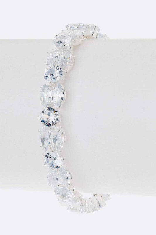 Cubic Zirconia Bridal Spring Cuff - Tigbul's Variety Fashion Shop