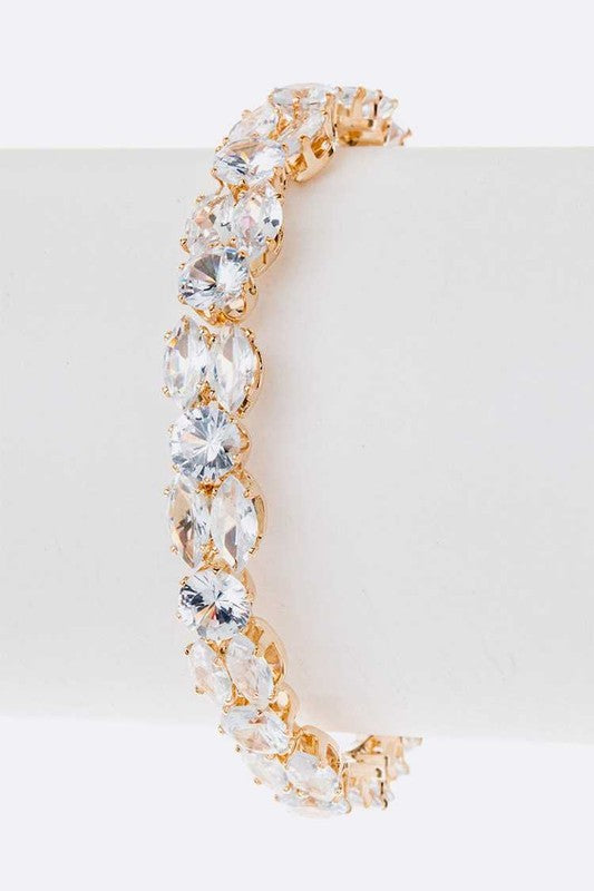 Cubic Zirconia Bridal Spring Cuff - Tigbul's Variety Fashion Shop