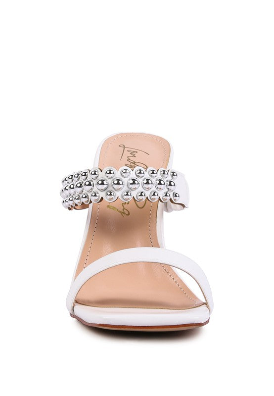 Bandy Stieletto Heel Metal Stud Sandals - Tigbul's Variety Fashion Shop