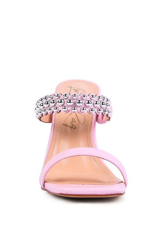 BANDY High Heel Metal Ball Slip On Sandals - Tigbuls Variety Fashion