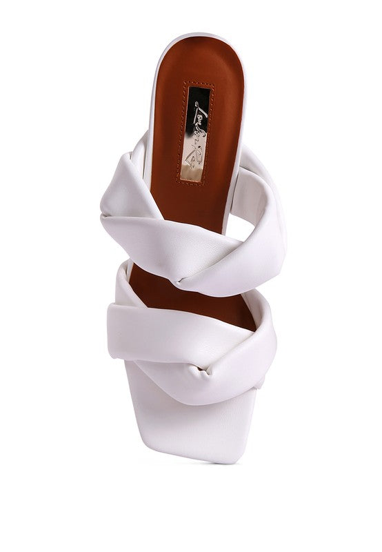 GLAM GIRL TWISTED STRAP SPOOL HEELED SANDALS - Tigbuls Variety Fashion