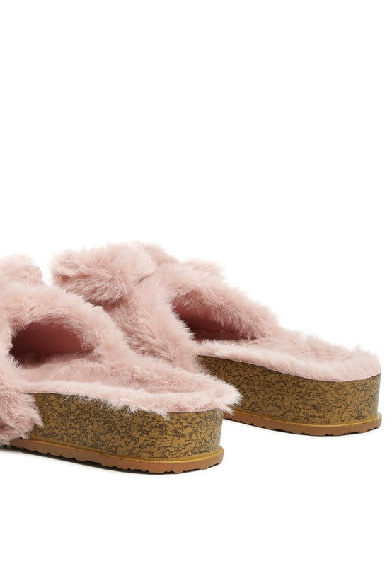 FUZZ BOW FUR FLATS - Tigbuls Variety Fashion