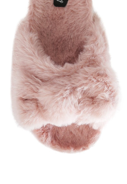 FUZZ BOW FUR FLATS - Tigbuls Variety Fashion