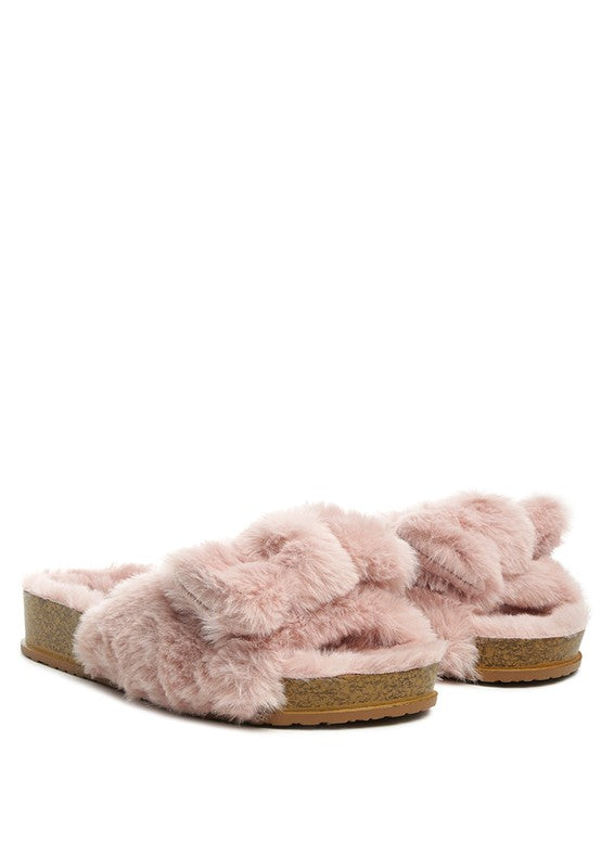 FUZZ BOW FUR FLATS - Tigbuls Variety Fashion