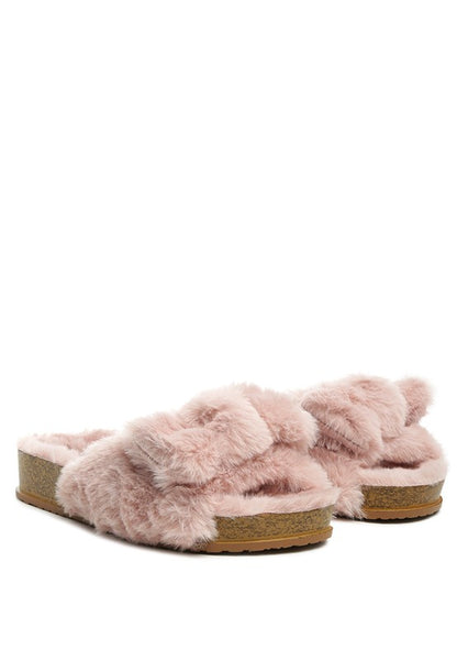 FUZZ BOW FUR FLATS - Tigbuls Variety Fashion