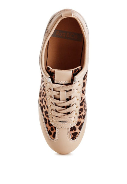 Narati Leopard Print Real Leather Sneakers - Tigbul's Variety Fashion Shop