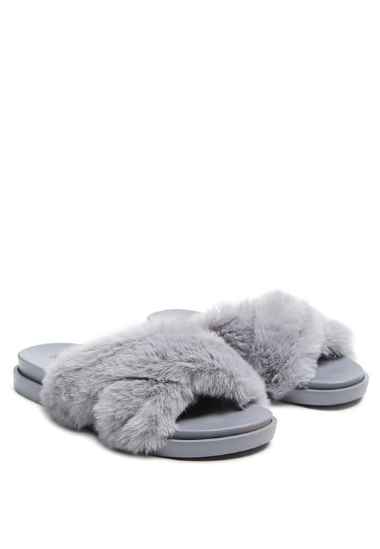 HOMEY FUR SLIP-ON FLATS - Tigbuls Variety Fashion