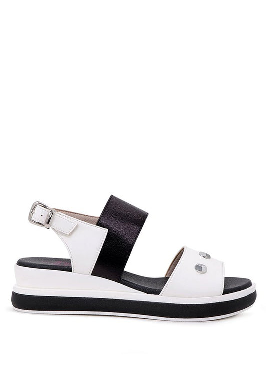 LAYLA STUDDED WEDGE SANDALS - Tigbul's Variety Fashion Shop