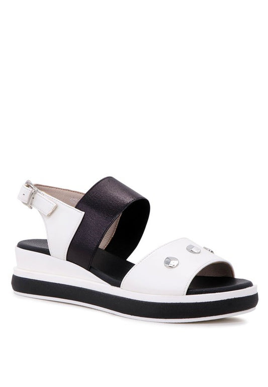 LAYLA STUDDED WEDGE SANDALS - Tigbul's Variety Fashion Shop