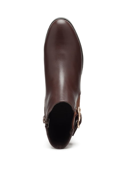 FROTHY BUCKLED ANKLE BOOT WITH CROC DETAIL - Tigbul's Variety Fashion Shop