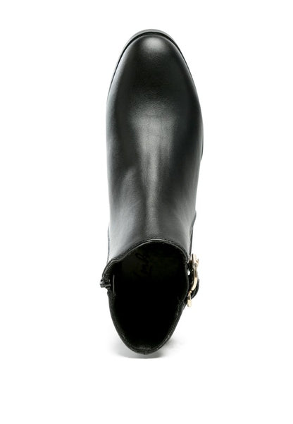 FROTHY BUCKLED ANKLE BOOT WITH CROC DETAIL - Tigbul's Variety Fashion Shop