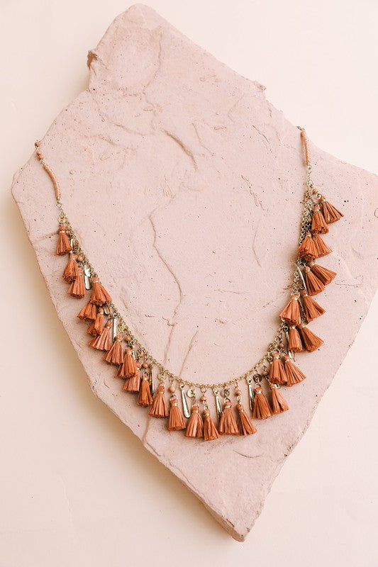 Solid Tassel Chain Fashion Necklace - Tigbul's Variety Fashion Shop
