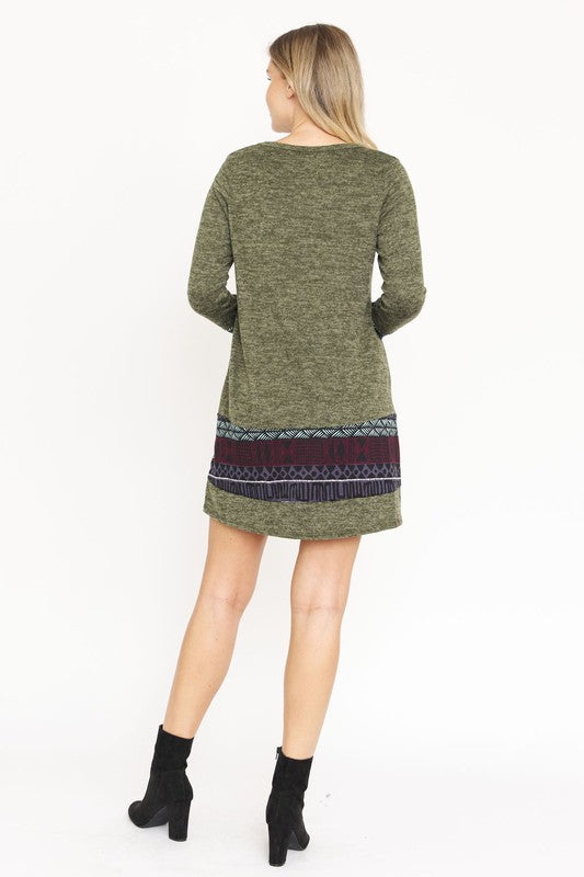 Nordic Print Knit Dress - Tigbuls Variety Fashion