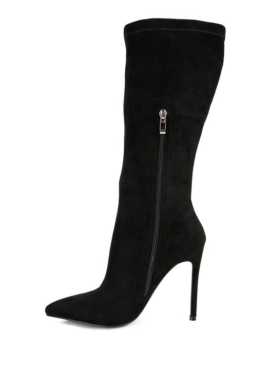 Playdate Pointed Toe High Heeled Calf Boot - Tigbuls Variety Fashion