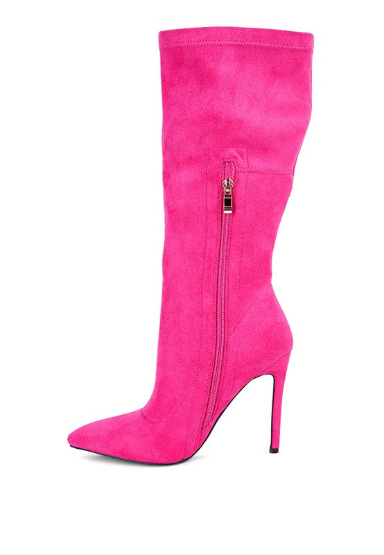 Playdate Pointed Toe High Heeled Calf Boot - Tigbuls Variety Fashion