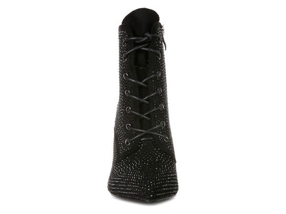 HEAD ON Faux Suede Diamante Ankle Boots - Tigbul's Variety Fashion Shop