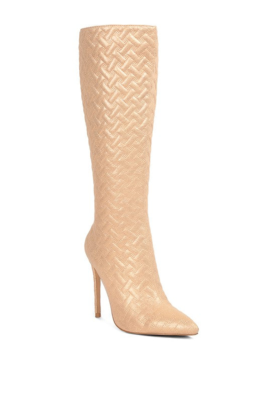 Tinkles Quilted High Heeled Calf Boots - Tigbuls Variety Fashion