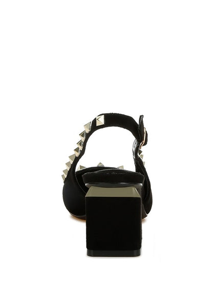 Ameya Stud Emebllished Microfiber Sandals - Tigbul's Variety Fashion Shop