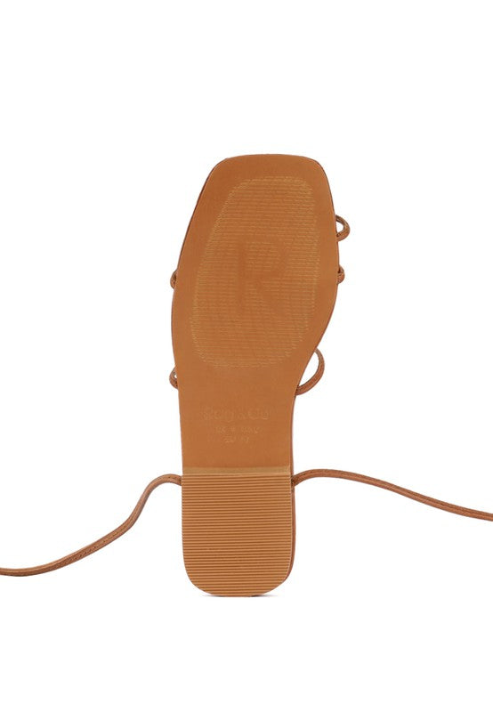 AMATHA Essential Toe Ring Summer Leather Flats - Tigbuls Variety Fashion