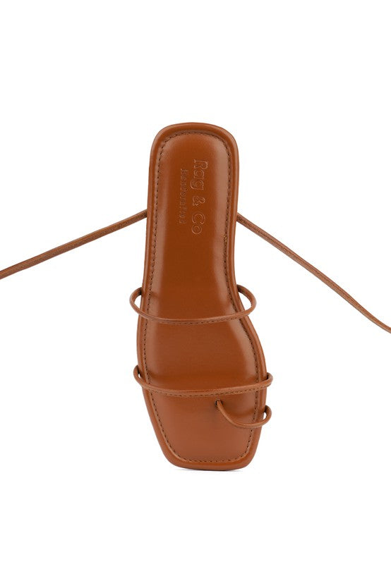 AMATHA Essential Toe Ring Summer Leather Flats - Tigbuls Variety Fashion