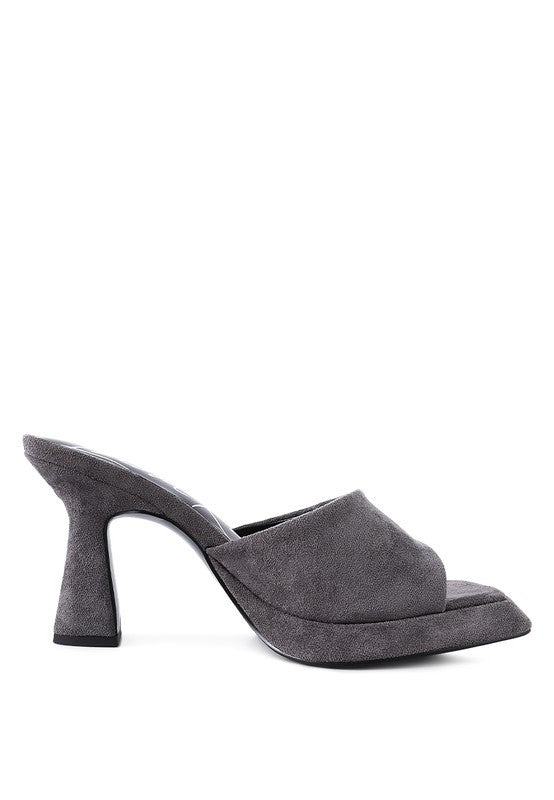 Copyme Micro Suede Slip On Spool Heel Sandals - Tigbul's Variety Fashion Shop