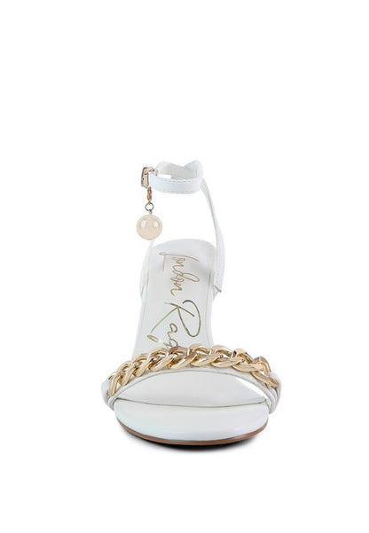 Mooning High Heeled Metal Chain Strap Sandals - Tigbuls Variety Fashion