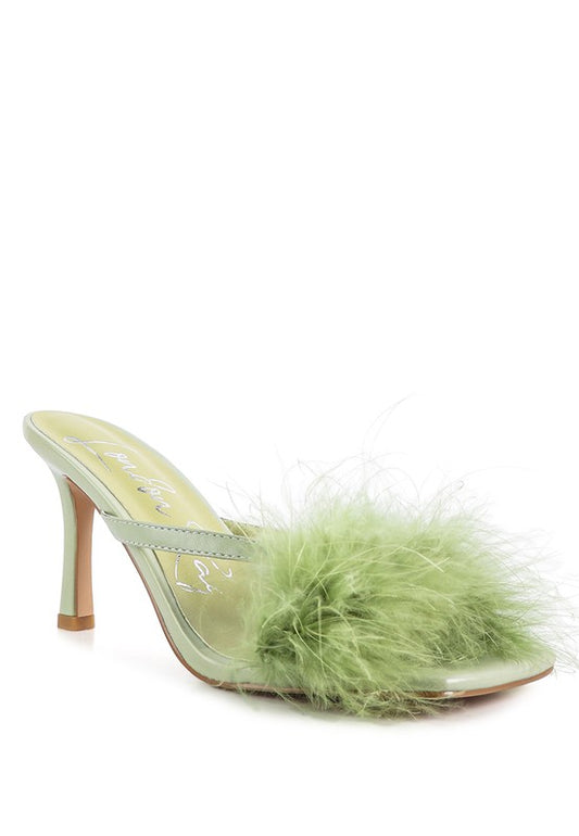 Honeybear Feather Detail Slip-On Sandals - Tigbul's Variety Fashion Shop